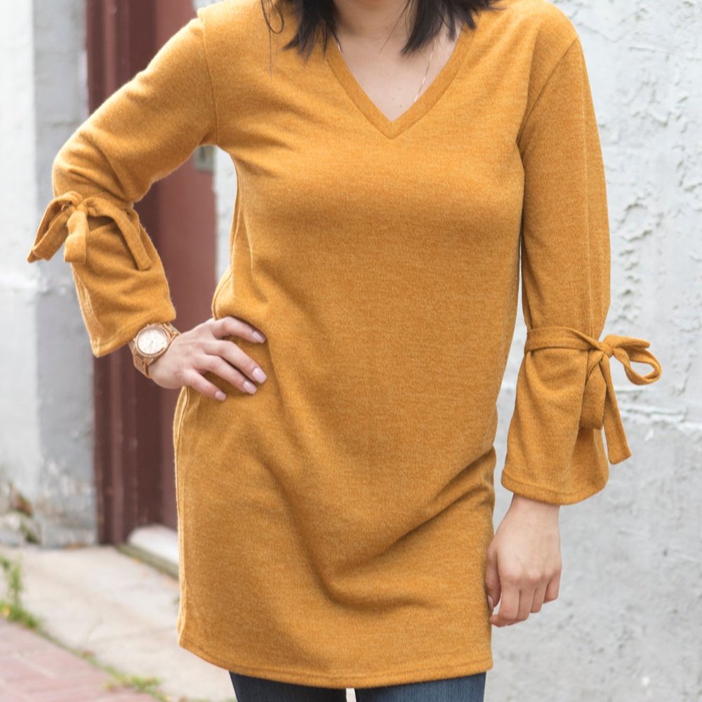 Mustard Long Sleeve Sweater Top